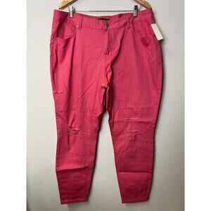 Ashley Stewart Women's Pink Stretch Skinny/Ankle Pants - Size 20
